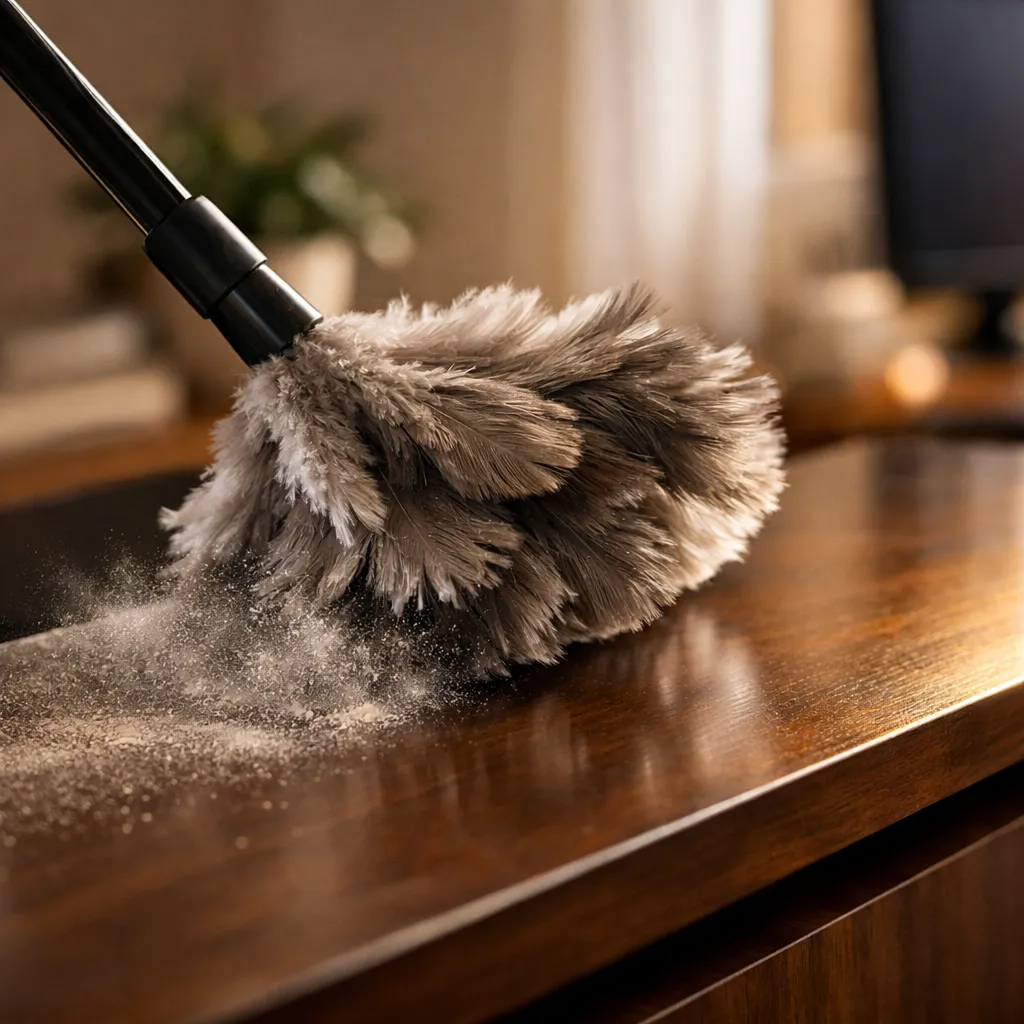 Dépoussiérage de mobilier et de surfaces par Jeanike à Sanilhac